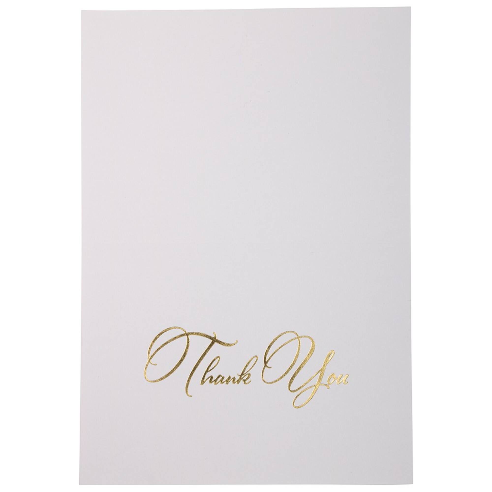 JAM Paper Blank Gold Script Thank You Card Set, 25ct.